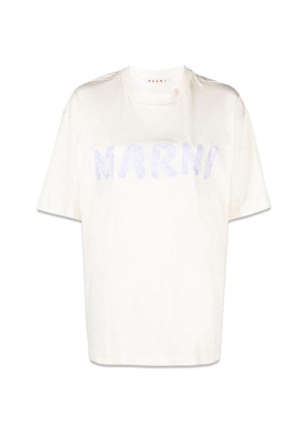 Marni Logo Organic cotton jersey - Pearl Online Hot Sale