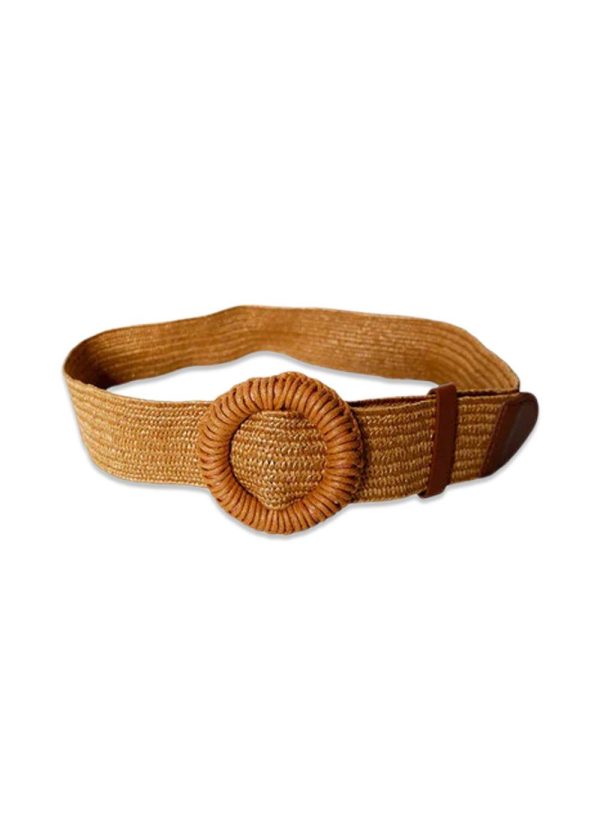 BCAVALONIA wide jute belt - Camel For Sale