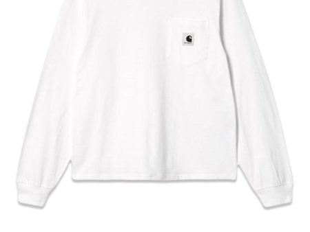 W  L S Pocket T-Shirt - White For Discount