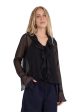 Anika Frill Blouse - Black Supply