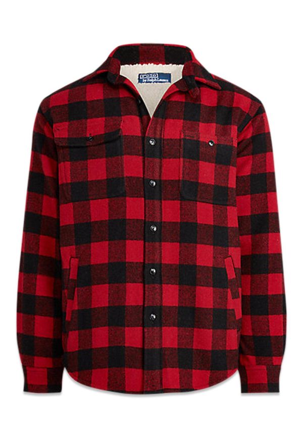 Wool Flannel Jacket - Red Discount