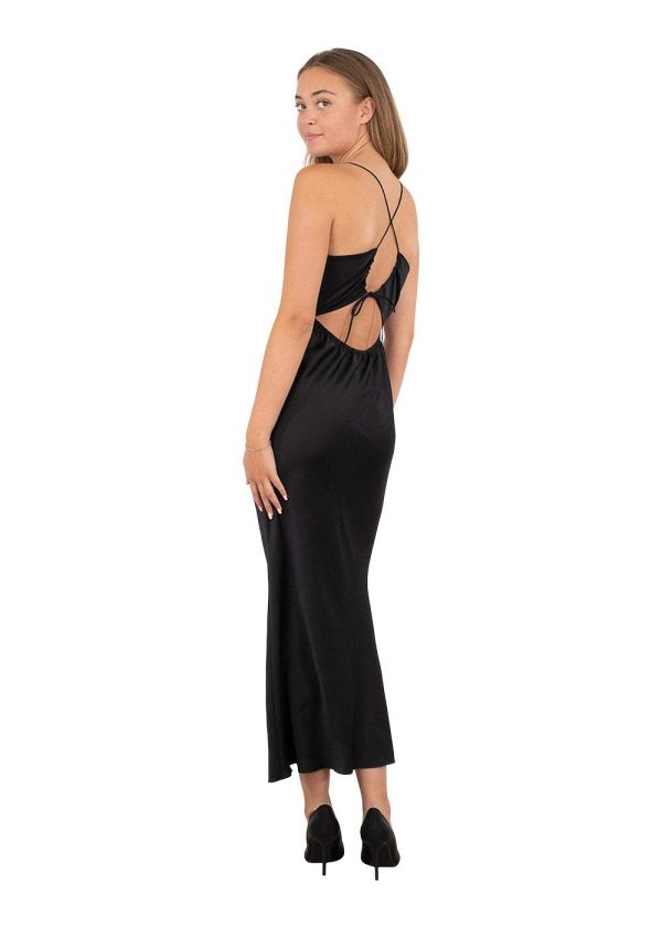 Jolly Crepe Satin Dress - Black Online Hot Sale