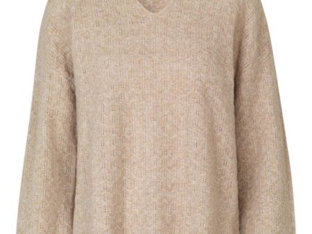 AlvesMD v-neck - Beige Melange Fashion