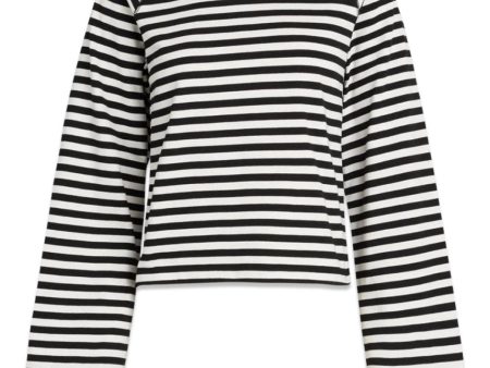 Heavy Single Stripe Themar Tee LS - Snow White Black Fashion