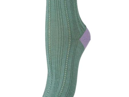 Glitter Drake Block Sock - Meadow Green Discount