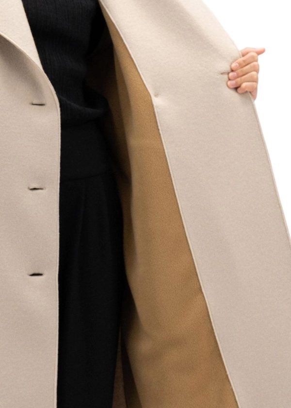 Women sailor coat pressed wool - Almond Online