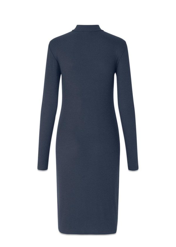 Krown LS t-neck dress - Midnight Blue For Discount