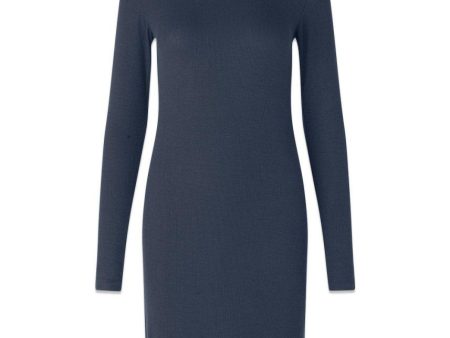 Krown LS t-neck dress - Midnight Blue For Discount