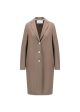 Women overcoat pressed wool - Taupe Supply