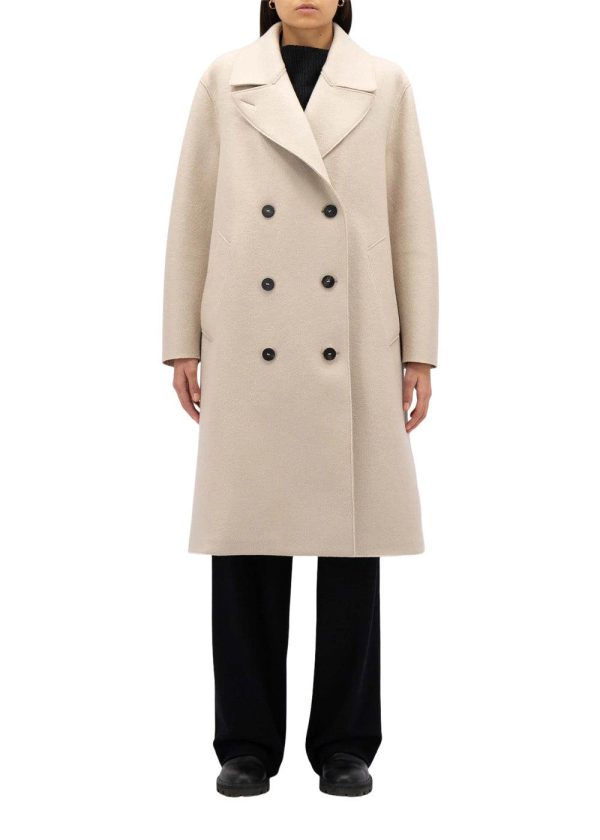 Women sailor coat pressed wool - Almond Online