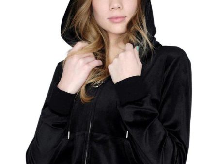 Robertson Classic Velour Zip Trough Hoodie - Black For Sale