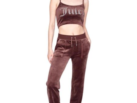 Del Ray Classic Velour Pant Pocket Design - Bitter Chocolate For Sale