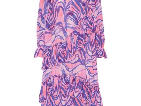 Monique Dress - Pink Swirl Art Print Fashion