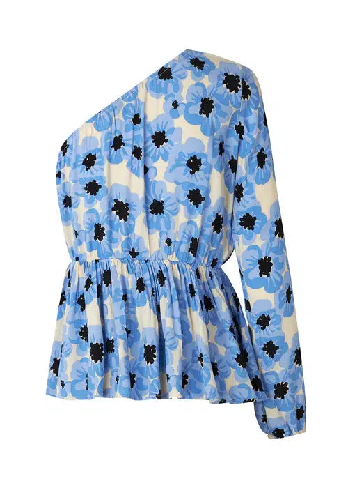 TorahMD print one shoulder top - Blue Pearl Flower on Sale