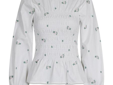 Alberta Clean Flower Blouse - White Cheap