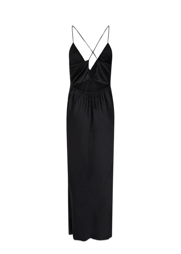 Jolly Crepe Satin Dress - Black Online Hot Sale