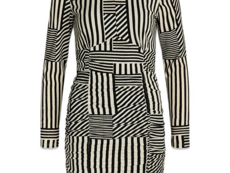 Pollux Amelia Dress AOP - Stripe Play Aop Black Sale