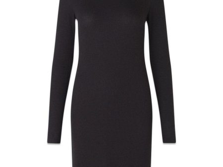 Krown LS t-neck dress - Black Sale