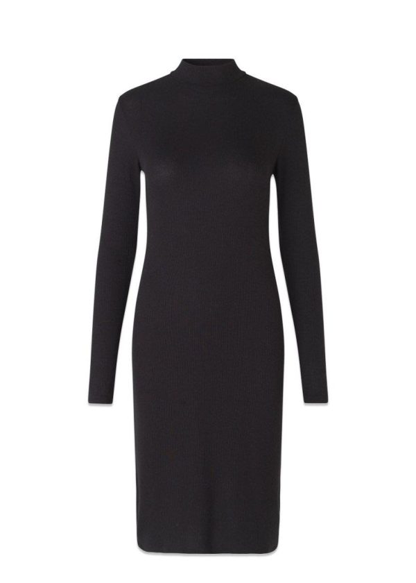 Krown LS t-neck dress - Black Sale