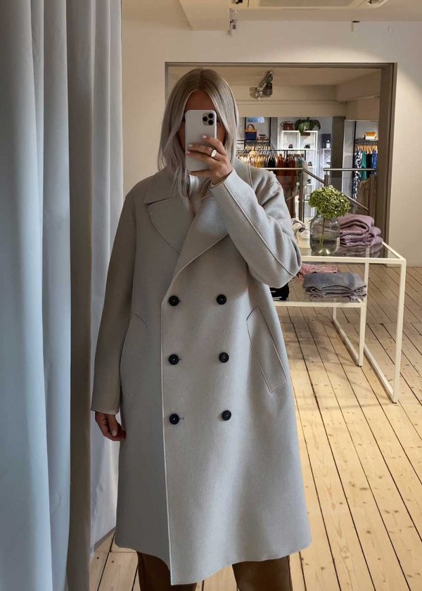 Women sailor coat pressed wool - Almond Online