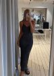 Lurex Maxi Dress - Black Silver Online