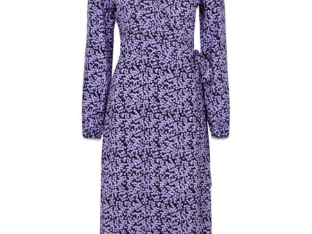 ChesliMD print wrap dress - Purple Flower Buds on Sale