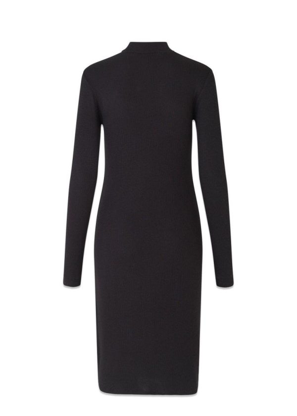 Krown LS t-neck dress - Black Sale