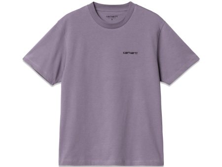 W S S Script Embroidery T-S - Glassy Purple   Black For Discount