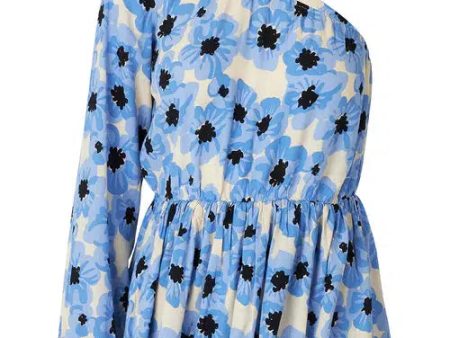 TorahMD print one shoulder top - Blue Pearl Flower on Sale