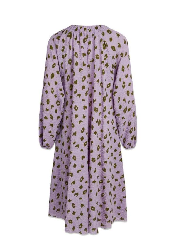 Bumpy Flower Bellini Dress - Brushed Dot Aop Lavendula Online