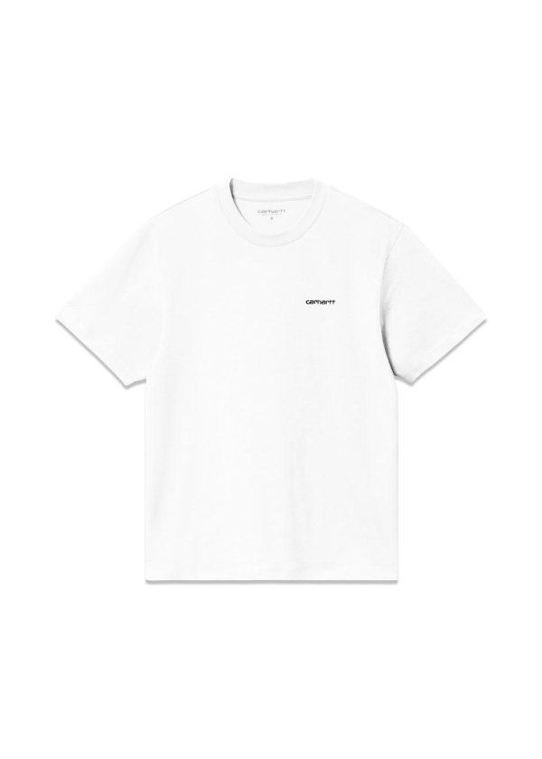 W S S Script Embroidery T-S - White   Black Fashion