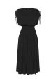 Matte Crepe Smocked Dress - Black Online Sale