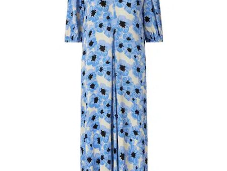 TorahMD print dress - Blue Pearl Flower Cheap