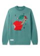 worm knit sweater - Teal Online